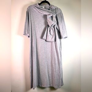 Margiela MM6 Grey Shirt Dress with Bow Detail at Front Size M